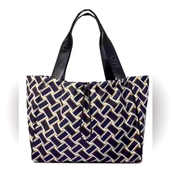 DVF for Target Vintage Weave Neutral Tote Bag Purse Diane von Furstenberg NWT - Picture 1 of 8